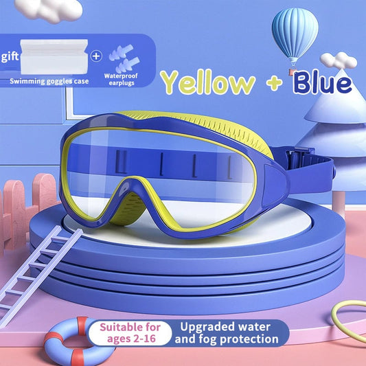 🍹 2025 HEISS 50% Rabatt ☀️ HD-wasserdichte und antibeschlagende Kinder-Schwimmbrillen mit großem Rahmen