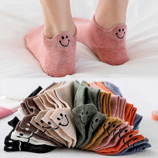 🔥Letzter Tag der Aktion: Nur €10,99!!⏰🔥10 Paar Cartoon-Socken mit gesticktem Lächeln für alle Jahreszeiten