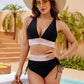 🔥Letzter Tag Spezial Preis €16.99!👙Hoch taillierte Bikini-Sets mit Bauchkontrolle und Farbblockdesign