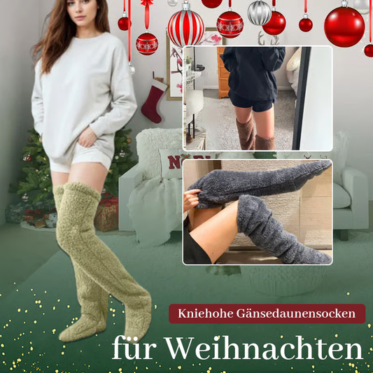 ⚡Blitzverkauf🏆#1 Bestseller⏰💕Samtige Fleece-Kniestrümpfe für Weihnachten❄️🎅
