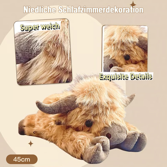 🔥Heißer Verkauf 49% Rabatt🎁Niedliches Zeichentrick-Highland-Kuh-Kuscheltier🐂