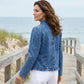 🔥Letzter Tag: 60% Rabatt!⏰👖Damen-Jeansjacke mit Rüschenbesatz und offenem Vorderteil – Leicht und feminin – Vielseitig und schick✨