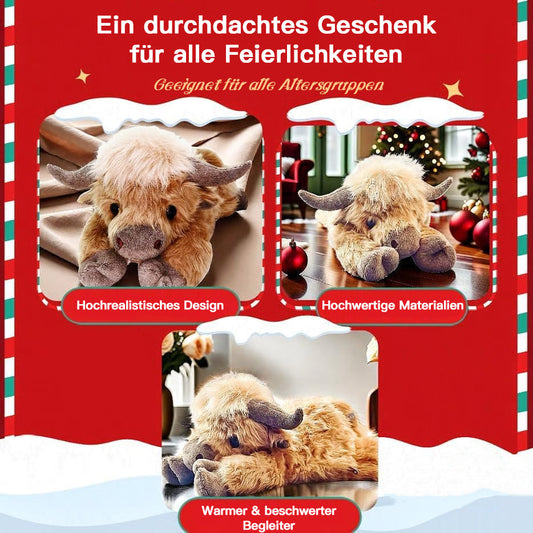 🎅Weihnachtsverkauf 50% Rabatt🎁Niedliches Zeichentrick-Highland-Kuh-Kuscheltier