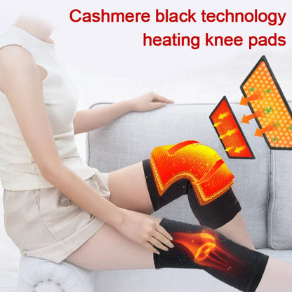 🎅Weihnachts Hot Sale 💞Kaschmir Wärme Kniebandagen, elastische thermische Kniepads für kalte Knie