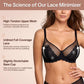 ⏳WÖCHENTLICHE MARKENAKTION 70% RABATT!🖤 Damen‑Meerjungfrau‑Schuppen Spitzen‑Minimizer‑BH, Vollschale, breite Seitenbänder, verstellbare Träger