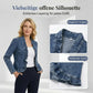 🔥Letzter Tag: 60% Rabatt!⏰👖Damen-Jeansjacke mit Rüschenbesatz und offenem Vorderteil – Leicht und feminin – Vielseitig und schick✨