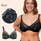 ⏳WÖCHENTLICHE MARKENAKTION 70% RABATT!🖤 Damen‑Meerjungfrau‑Schuppen Spitzen‑Minimizer‑BH, Vollschale, breite Seitenbänder, verstellbare Träger