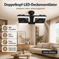💥Letzter Tag Sonderangebot: 49 % Rabatt✨Deckenventilator mit Doppelkopf und LED-Licht – modernes Design mit Fernbedienung für Wohnzimmer & Schlafzimmer