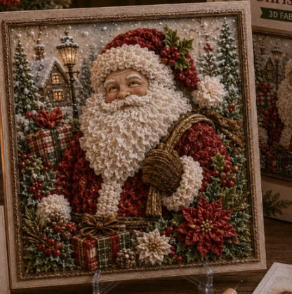 🎁 3D-Weihnachts-Stoff-Kunstset 🎄 Handgefertigtes Stoff-Kunstset 🎅 Vintage-Weihnachts-Handarbeite Decoration, DIY Christmas Craft Kit for Adults & Beginner