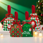 🍎Weihnachts-Samt-Geschenktaschen, Kordelbeutel mit Griff, Weihnachtsmann Geschenksäcke für Heiligabend Äpfel, Süßigkeiten und kleine Geschenke