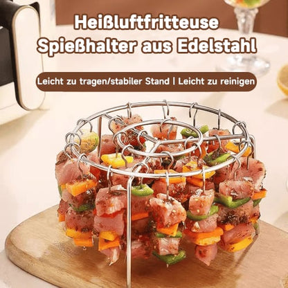 🥩Luftfritteusen-Barbecue-Grill Vertikaler Kebab-Grill + Gratis hitzebeständige Handschuhe🍤