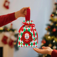 🍎Weihnachts-Samt-Geschenktaschen, Kordelbeutel mit Griff, Weihnachtsmann Geschenksäcke für Heiligabend Äpfel, Süßigkeiten und kleine Geschenke
