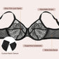 ⏳WÖCHENTLICHE MARKENAKTION 70% RABATT!🖤 Damen‑Meerjungfrau‑Schuppen Spitzen‑Minimizer‑BH, Vollschale, breite Seitenbänder, verstellbare Träger