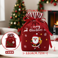 🍎Weihnachts-Samt-Geschenktaschen, Kordelbeutel mit Griff, Weihnachtsmann Geschenksäcke für Heiligabend Äpfel, Süßigkeiten und kleine Geschenke