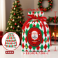 🍎Weihnachts-Samt-Geschenktaschen, Kordelbeutel mit Griff, Weihnachtsmann Geschenksäcke für Heiligabend Äpfel, Süßigkeiten und kleine Geschenke