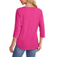 💕Letzter Tag 50 % Rabatt👚Damen T-Shirt mit Faltendetails und 3/4-Ärmeln im lässigen Stil🌞