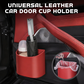 🥳HEISSER VERKAUF 2026🥳💞ÜBER 50.000 VERKAUFT!🚗🧺Getränkehalter aus Leder für die Autotür – Breite Öffnung, Getränke und Handy sind leicht zu erreichen. Sicherer Halt durch Clip-Befestigung. PU-Leder, robust und stilvoll. 🛡️✨