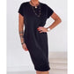 🎁 Nur noch heute: 49% Rabatt! 🔥Lässiges Kurzarm-T-Shirt-Kleid für Damen