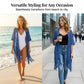 ⏰️Letzter Tag für kostenlosen Versand⌛️😍  Damen Oversize-Häkelcardigan mit Fransen – Leichter Boho-Kimono für Frühling & Sommer 🌸
