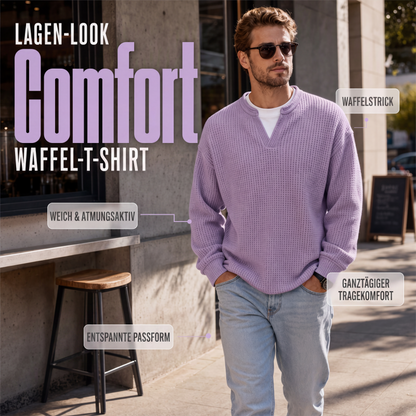🔥 LETZTER TAG NUR €25,99 👚Strukturierter Waffelstrick-Pullover für Herren