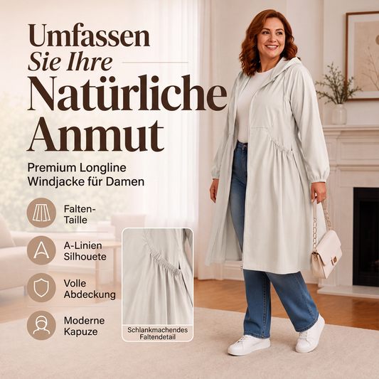 💎 Bestseller – Legere, mittellange Kapuzenjacke für Damen in lockerer Passform🧥