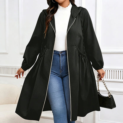 💎 Bestseller – Legere, mittellange Kapuzenjacke für Damen in lockerer Passform🧥