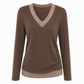 🛍️✨Langärmliges Strickoberteil mit V-Ausschnitt für Damen