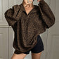 📢🎉50%Rabatt!!!🛍️✨Damen Sweatshirt mit Leopardenmuster & Viertelreißverschluss – Lässig, bequem & immer passend