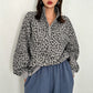 📢🎉50%Rabatt!!!🛍️✨Damen Sweatshirt mit Leopardenmuster & Viertelreißverschluss – Lässig, bequem & immer passend