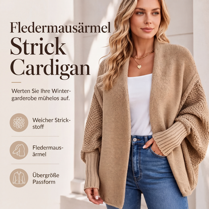 💥Nur noch heute: 29,99 €💥 Dicker Strick-Cardigan für Damen mit Fledermausärmeln